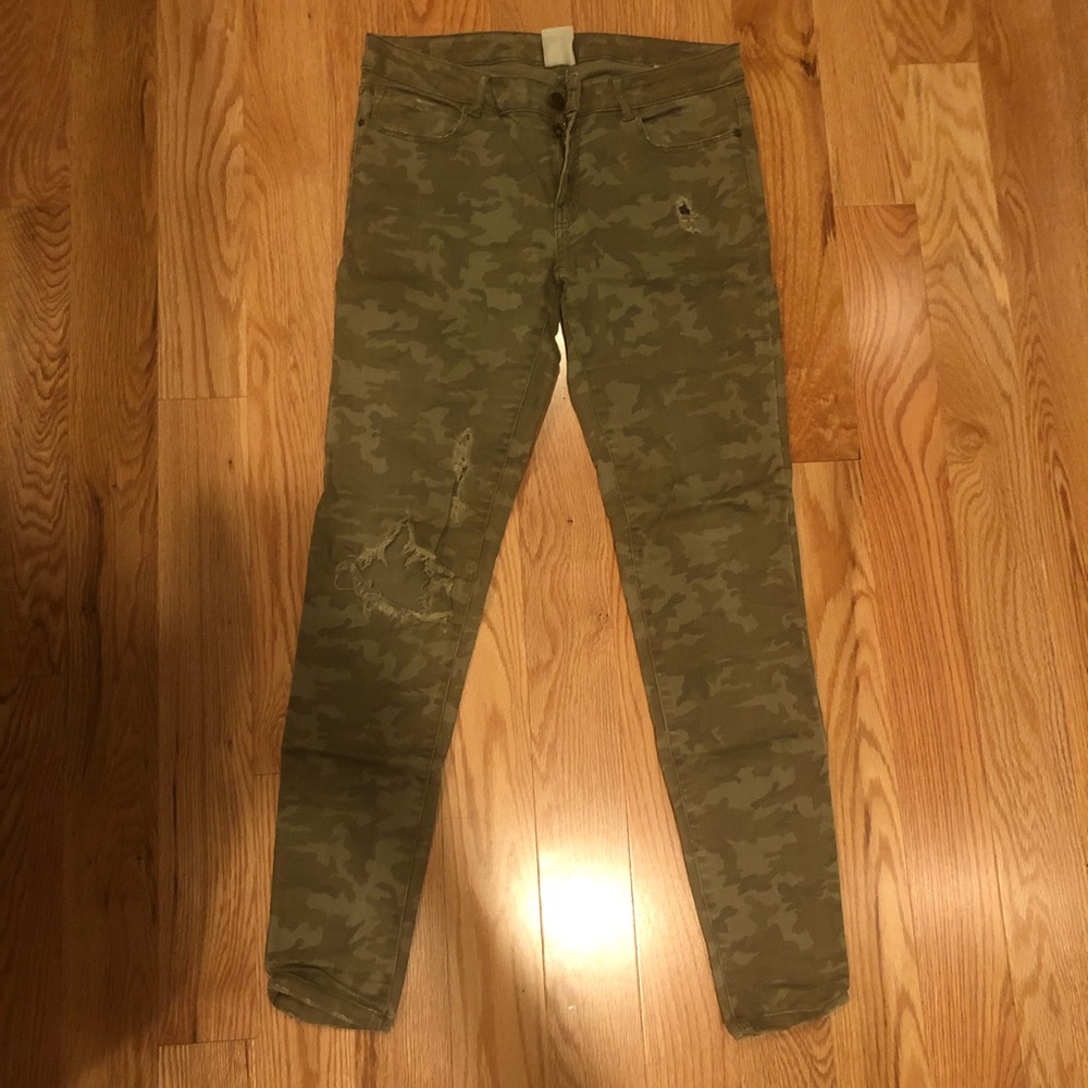 Zara ripped army skinny jeans